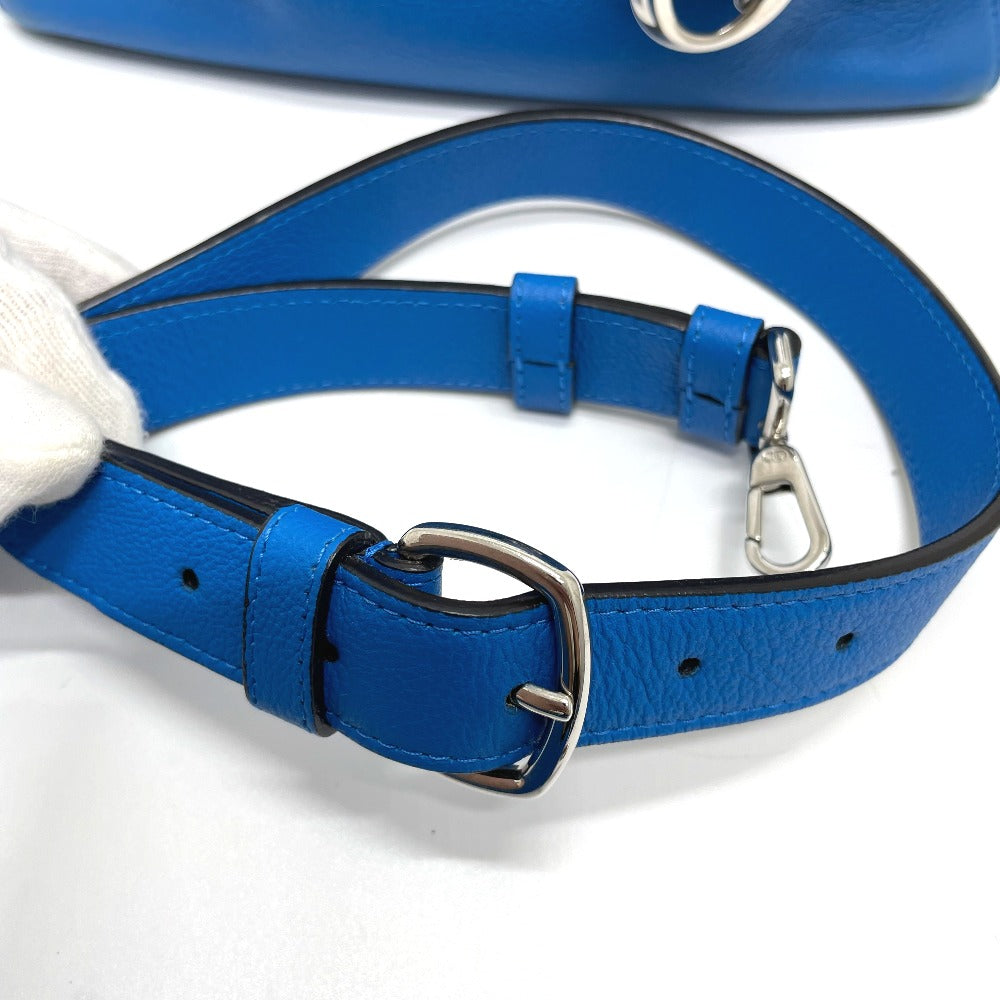 Dior 手提げ 斜め掛け オープンバー ハンドバッグ カバン 2WAY ショルダーバッグ トートバッグ レザー レディース ブルー