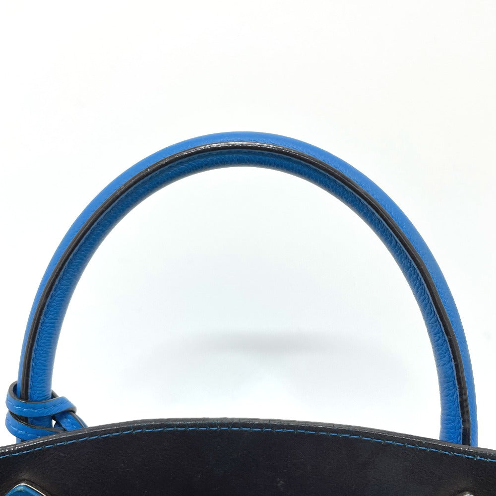 Dior 手提げ 斜め掛け オープンバー ハンドバッグ カバン 2WAY ショルダーバッグ トートバッグ レザー レディース ブルー