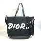 DIOR HOMME KAWS Collaboration Japan Exclusive BEE Logo 2-Way Crossbody Shoulder Bag/Tote Bag in Nylon/Leather, Men's Black