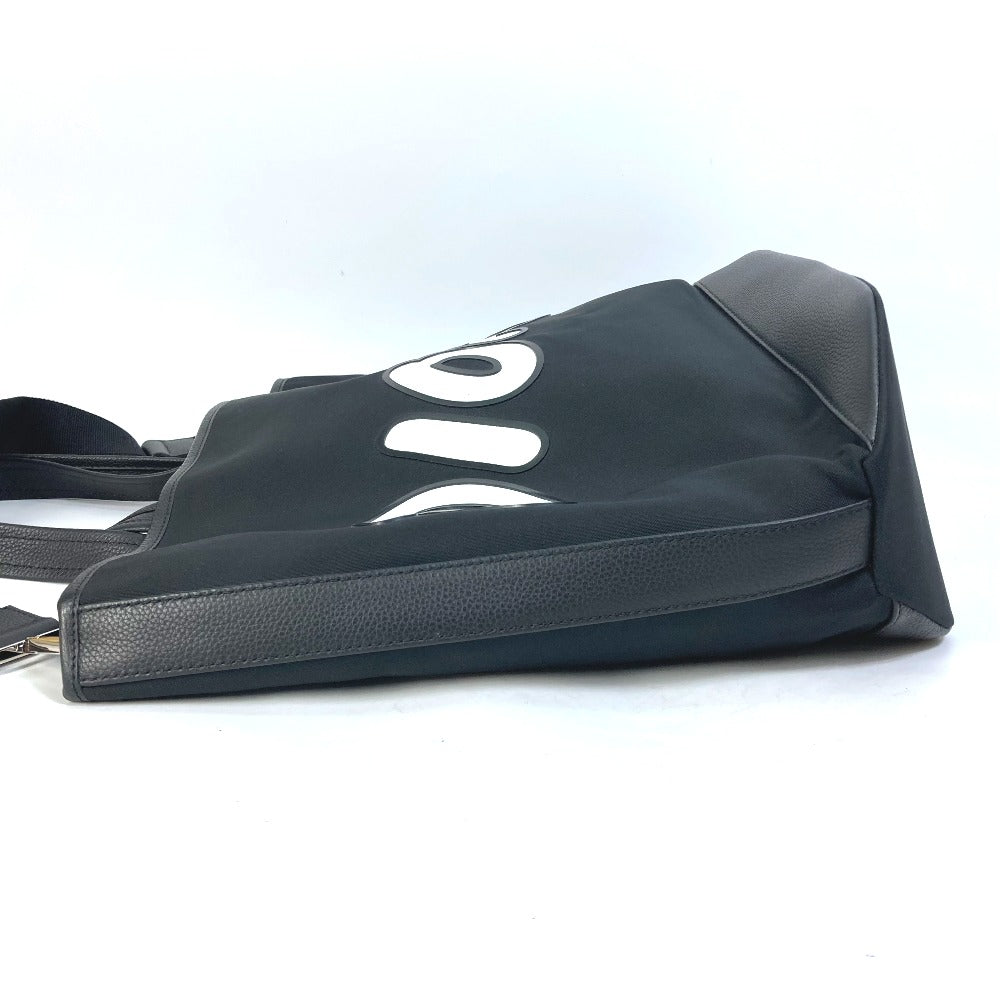 DIOR HOMME KAWS Collaboration Japan Exclusive BEE Logo 2-Way Crossbody Shoulder Bag/Tote Bag in Nylon/Leather, Men's Black
