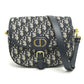 Dior CD カナージュ カロ チェーン ショルダーバッグ レザー レディース グレー