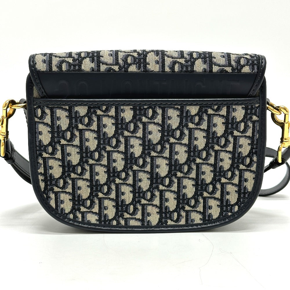 Dior CD カナージュ カロ チェーン ショルダーバッグ レザー レディース グレー