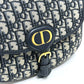 Dior CD カナージュ カロ チェーン ショルダーバッグ レザー レディース グレー