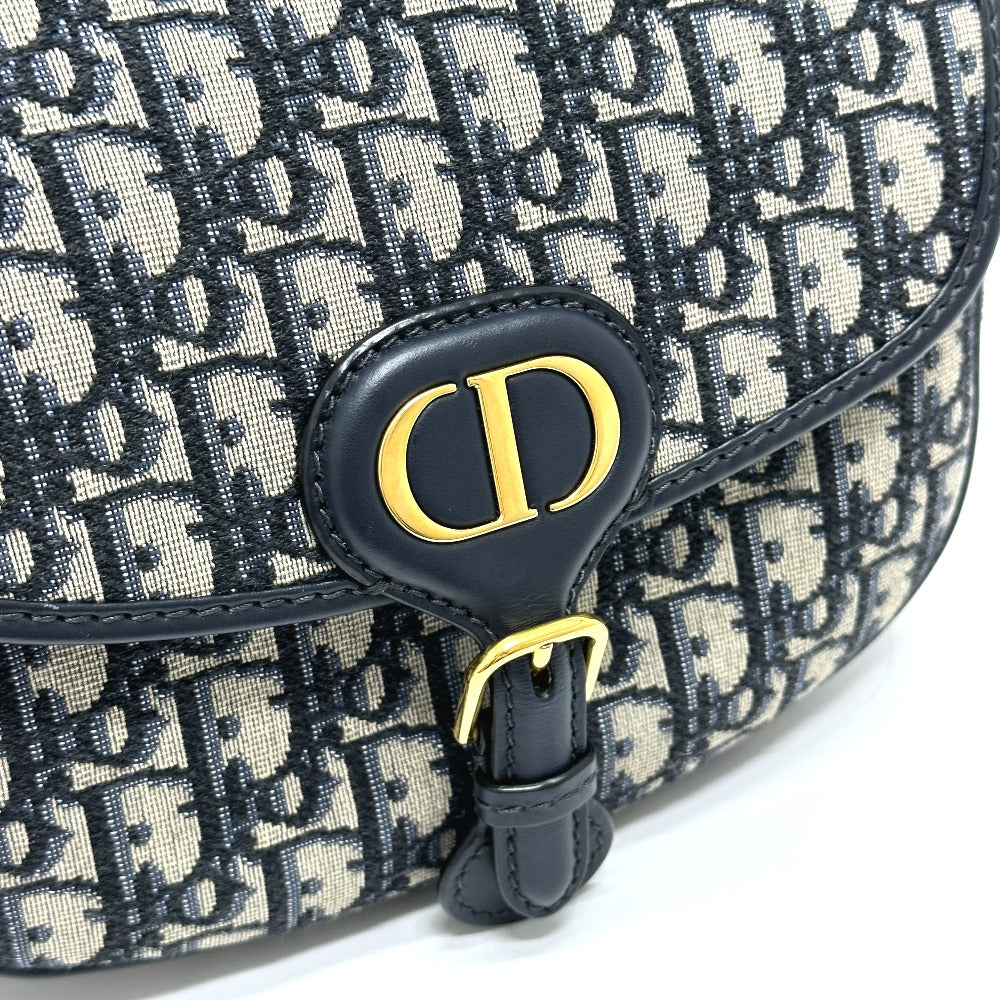 Dior CD カナージュ カロ チェーン ショルダーバッグ レザー レディース グレー