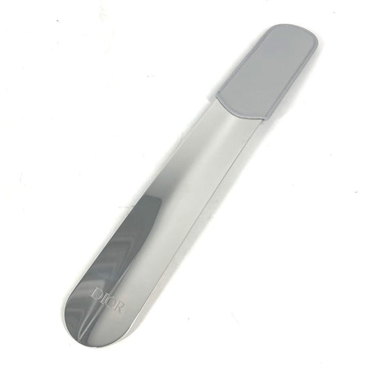 Dior Novelty Logo Shoehorn, Interior Shoehorn, Leather, Unisex, Silver