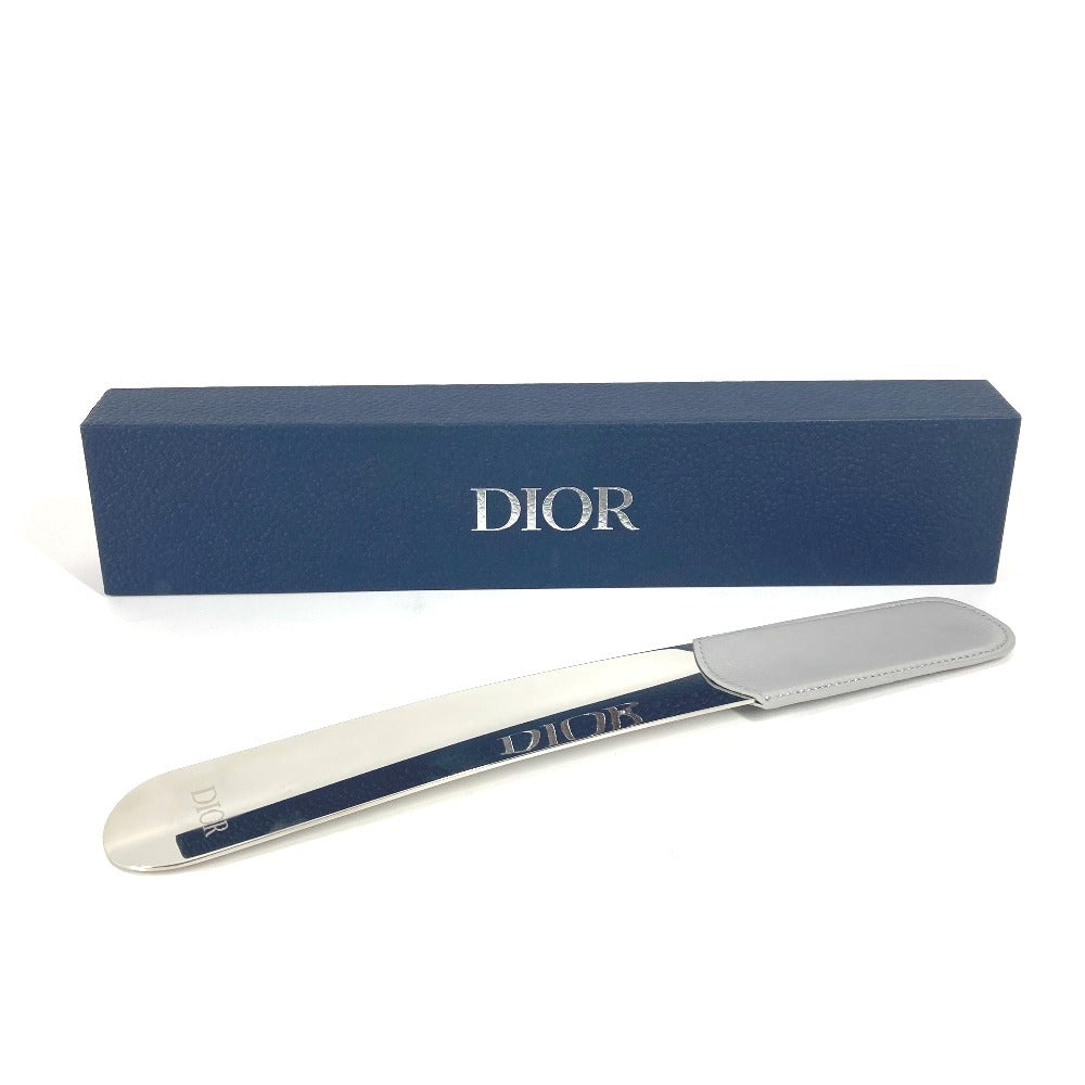 Dior Logo Diamond Shoehorn, Interior Shoehorn, Leather, Unisex, Gray
