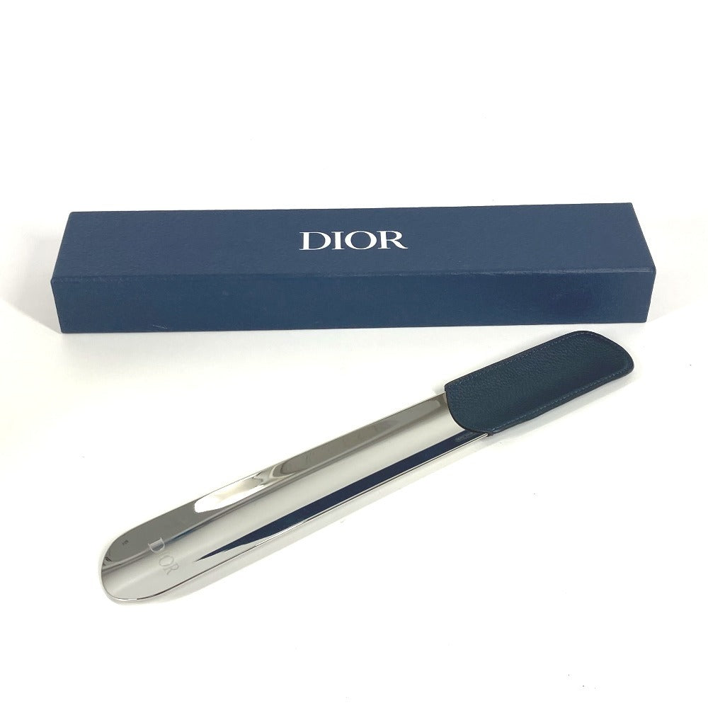 Dior logo shoehorn, interior shoehorn, leather, unisex, navy
