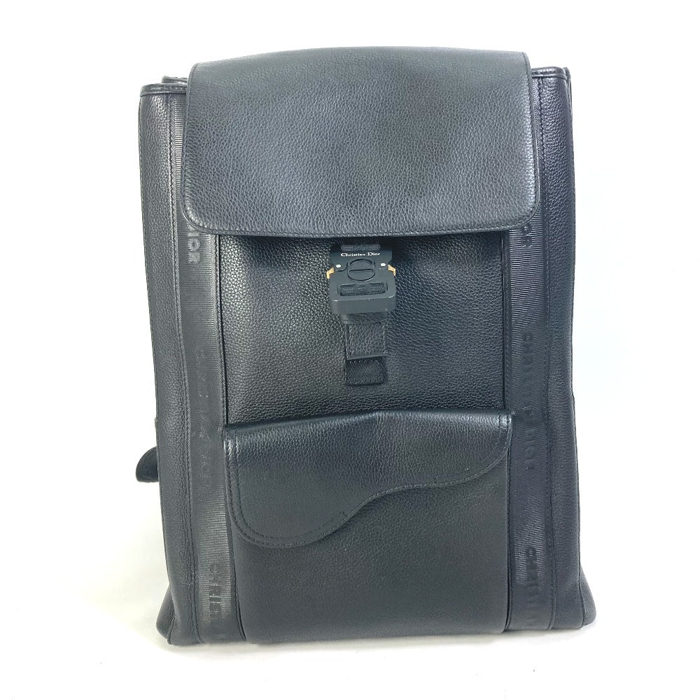 Dior 1ADBA143SSE Saddle Backpack, Leather, Men's, Black