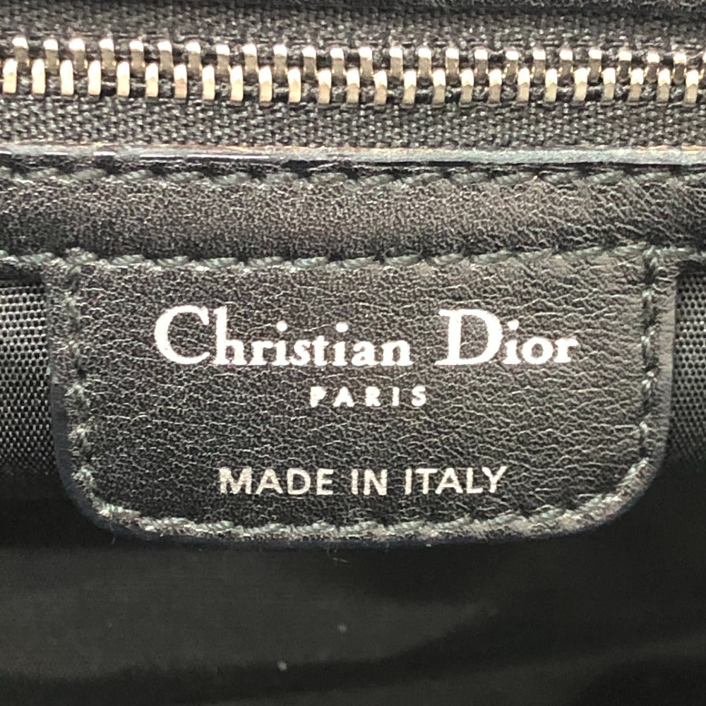 Dior カレーニナ CDロゴ カバン ロゴチャーム ギャザー ハンドバッグ レザー レディース ブラック