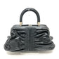 Dior カレーニナ CDロゴ カバン ロゴチャーム ギャザー ハンドバッグ レザー レディース ブラック