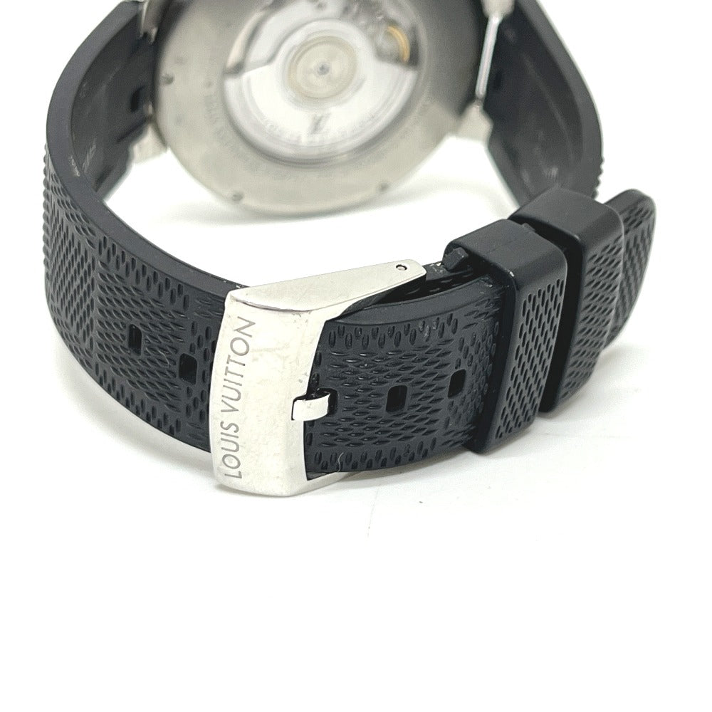LOUIS VUITTON Q8D30 タンブール ムーン GMT 自動巻き 腕時計 SS メンズ シルバー
