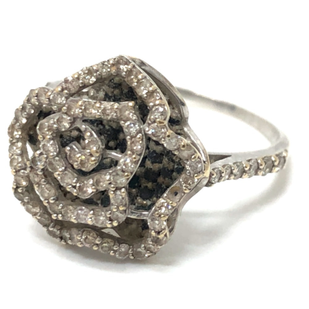 jewelry カメリアデザイン バラ Ｄ0.44ct D0.50ct リング・指輪 K18WG レディース シルバー