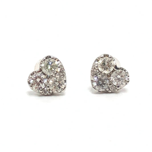jewelry Pt900 D0.50ct D0.50ct ハート ダイヤピアス ピアス アクセサリー ピアス Pt900 レディース シルバー