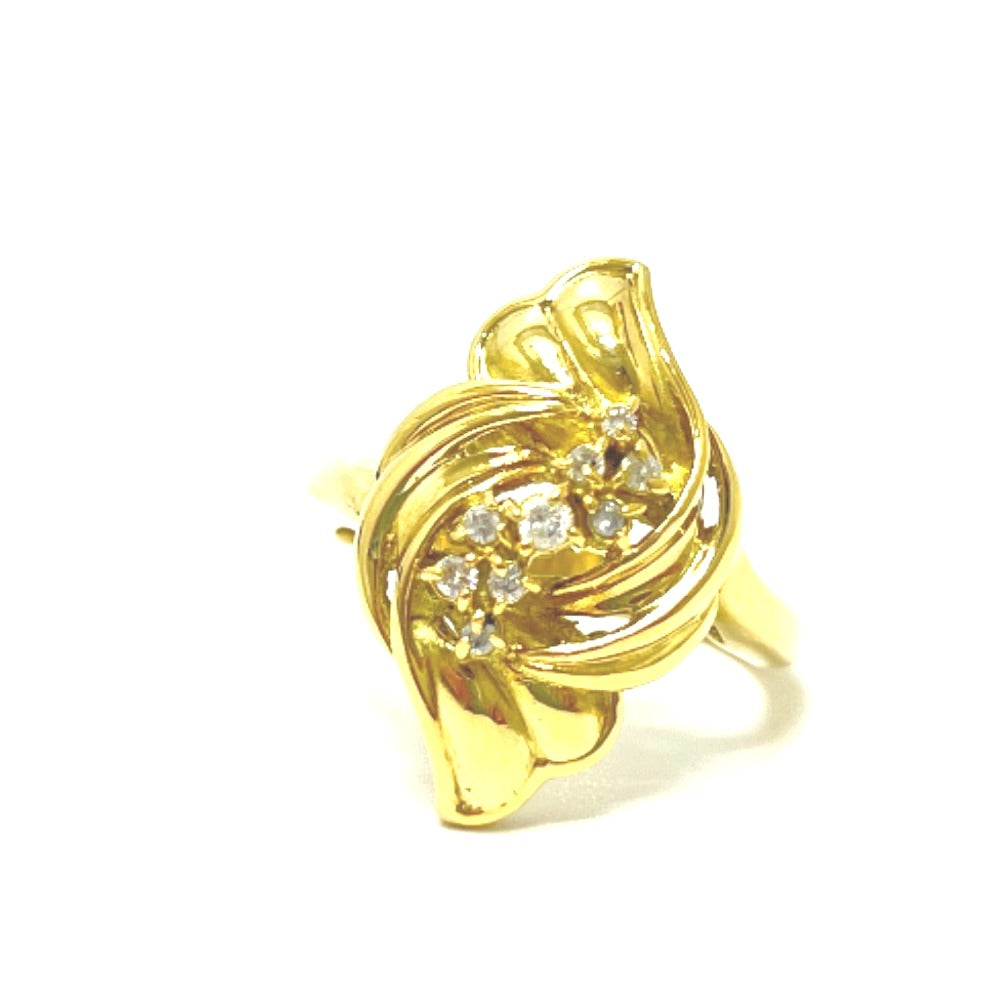 jewelry K18 D0.16ct フラワーモチーフ リング・指輪 K18YG レディース ゴールド