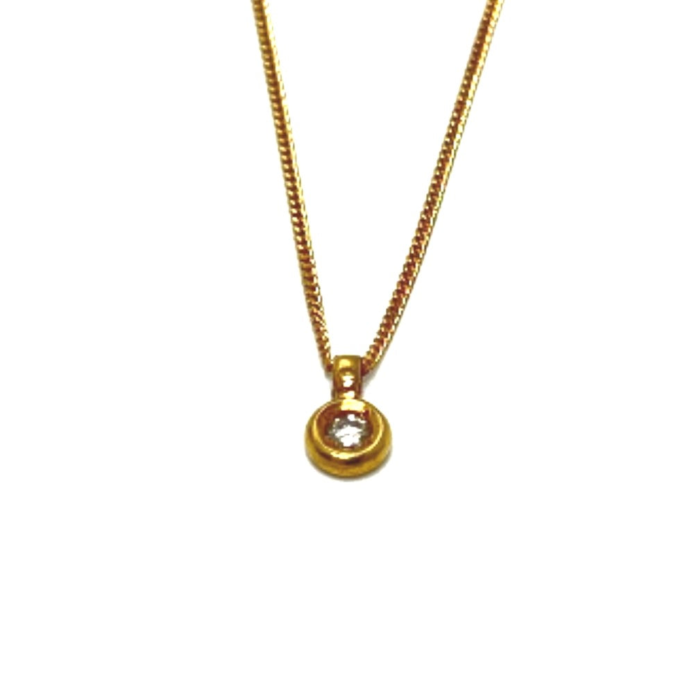 jewelry K18 D0.05ct 1Pダイヤ ネックレス K18YG レディース ゴールド