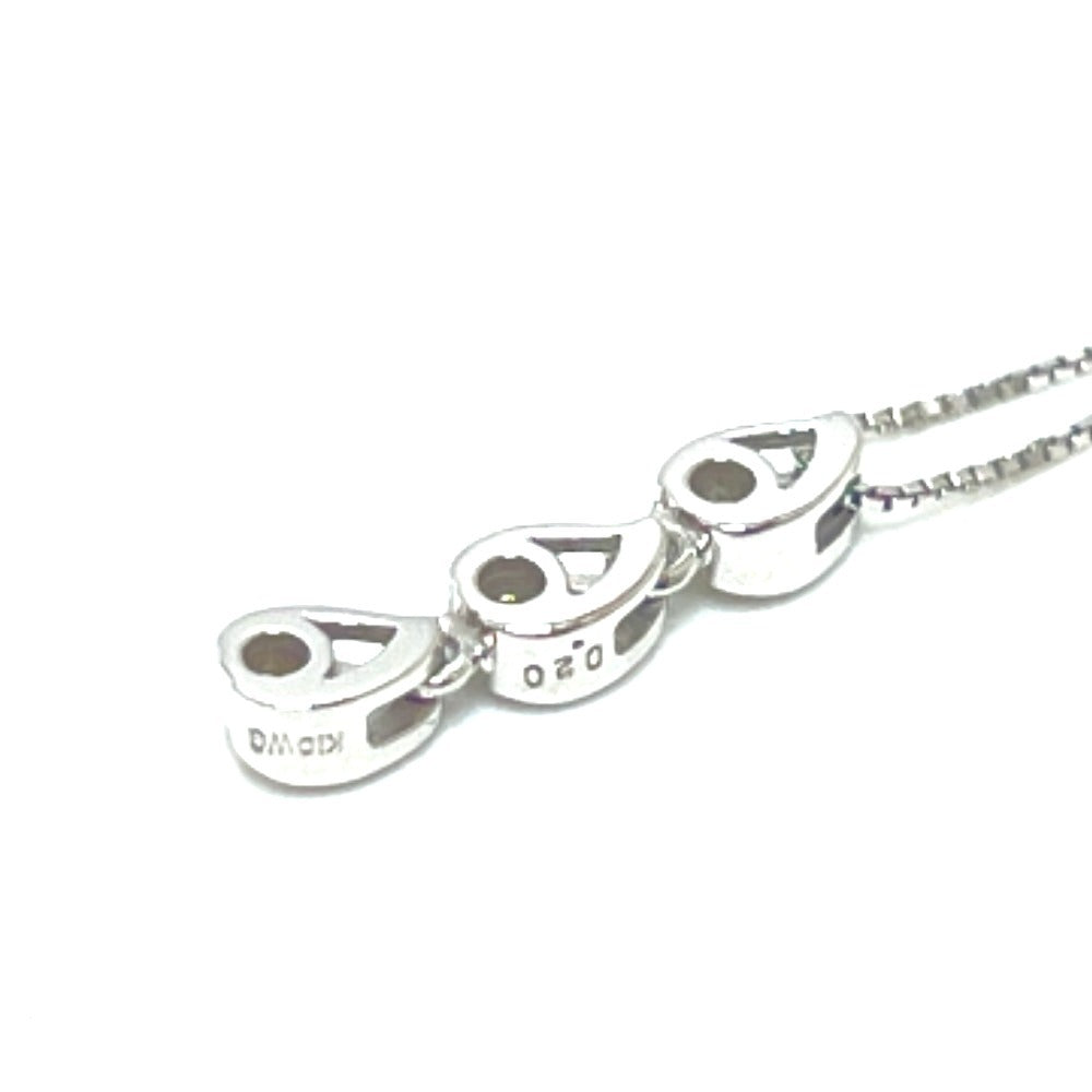 jewelry K10GW 3Pダイヤ ネックレス K18WG レディース シルバー