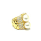 jewelry K18 2玉パール D1.46ct ダイヤ リング・指輪 K18YG レディース ゴールド