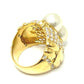 jewelry K18 2玉パール D1.46ct ダイヤ リング・指輪 K18YG レディース ゴールド