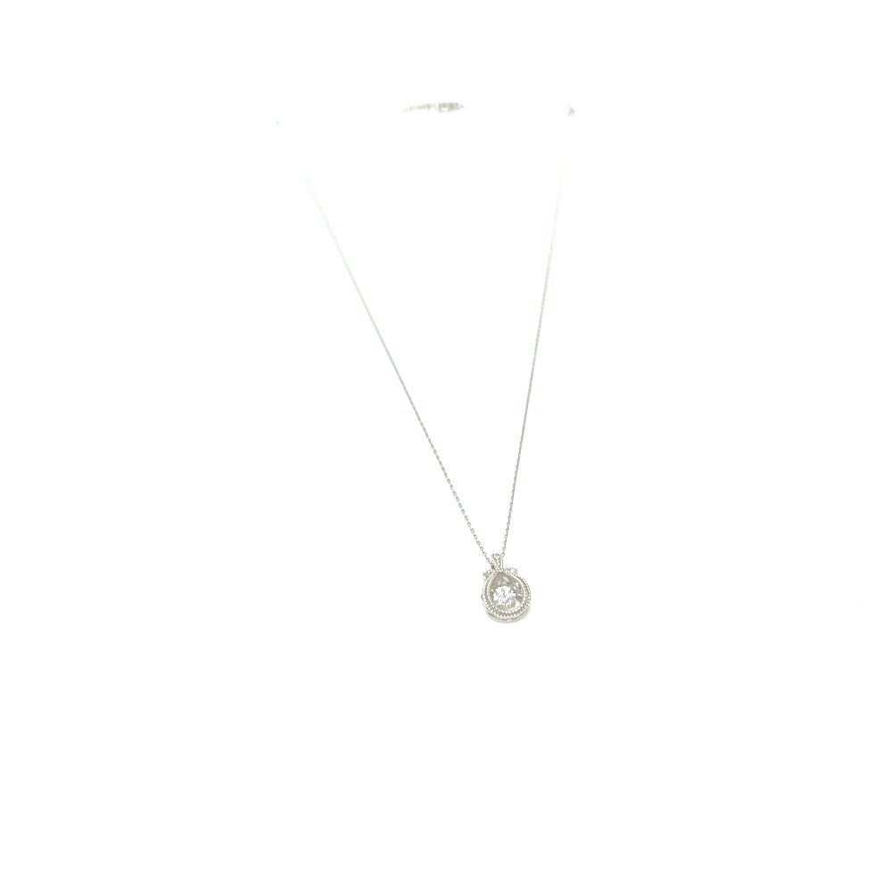 jewelry K18WG K10WG ダイヤ D0.15ct チェーン ネックレス K18WG レディース シルバー