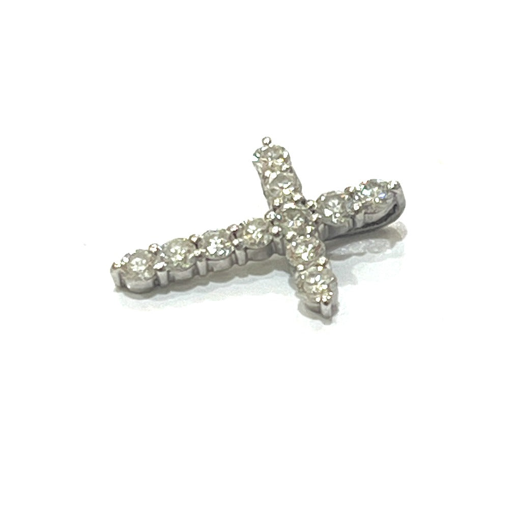 jewelry Pt900 D0.50ct ミニ クロス ダイヤ ネックレス ジュエリー アクセサリー 天然ダイヤモンド ペンダントトップ Pt900 レディース シルバー