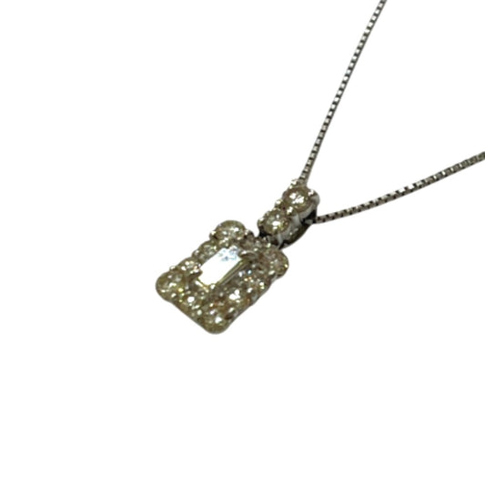 jewelry Pt850 x Pt900 D0.40ct Fancy Cut Diamond Accessories Necklace Pt900/Pt850 Silver Used