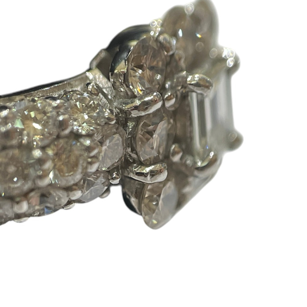 jewelry Pt900 D1.00ct Fancy Cut Diamond Accessories Ring Pt900 Silver Used