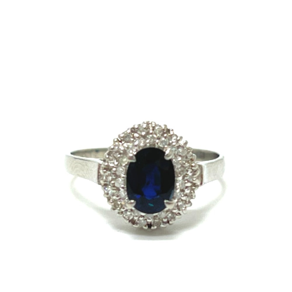 jewelry Pt900 S1.00ct D0.15ct サファイア ダイヤ リング・指輪 Pt900 レディース シルバー