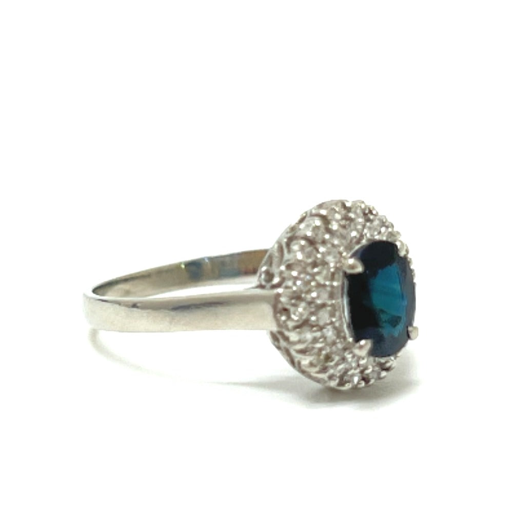 jewelry Pt900 S1.00ct D0.15ct サファイア ダイヤ リング・指輪 Pt900 レディース シルバー