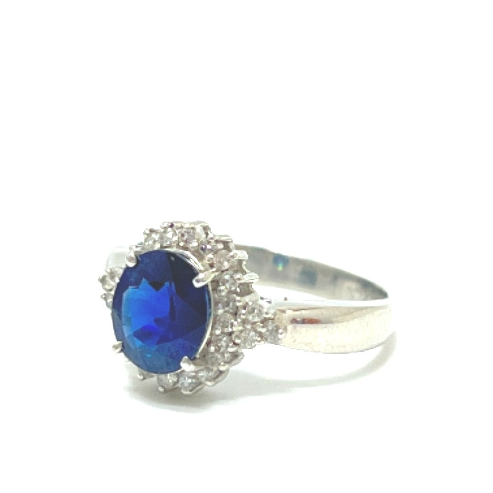 jewelry Pt900 S1.50ct D0.20ct サファイア リング・指輪 Pt900 レディース シルバー