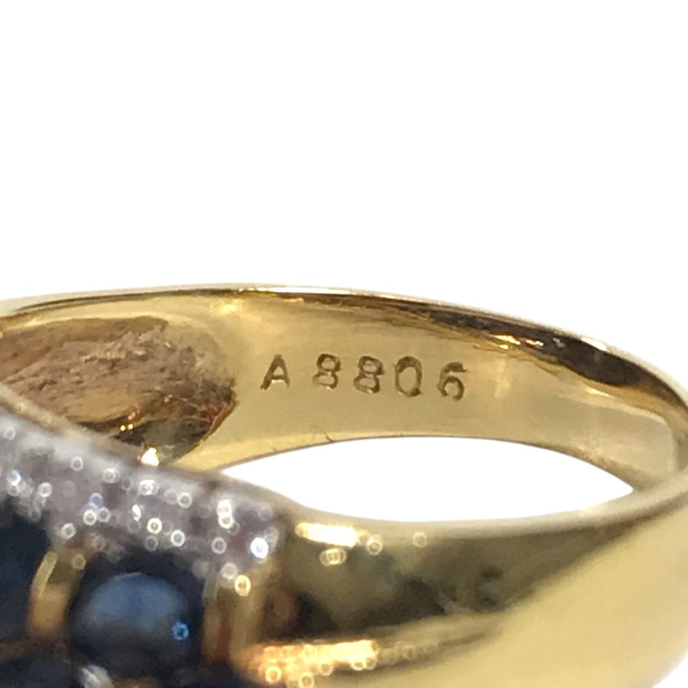 jewelry K18 Gold 18K S4.62ct D0.17% Diamond Sapphire Accessory Jewelry Ring K18 Yellow Gold Gold Used