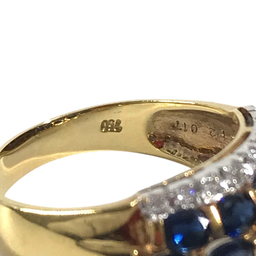 jewelry K18 Gold 18K S4.62ct D0.17% Diamond Sapphire Accessory Jewelry Ring K18 Yellow Gold Gold Used