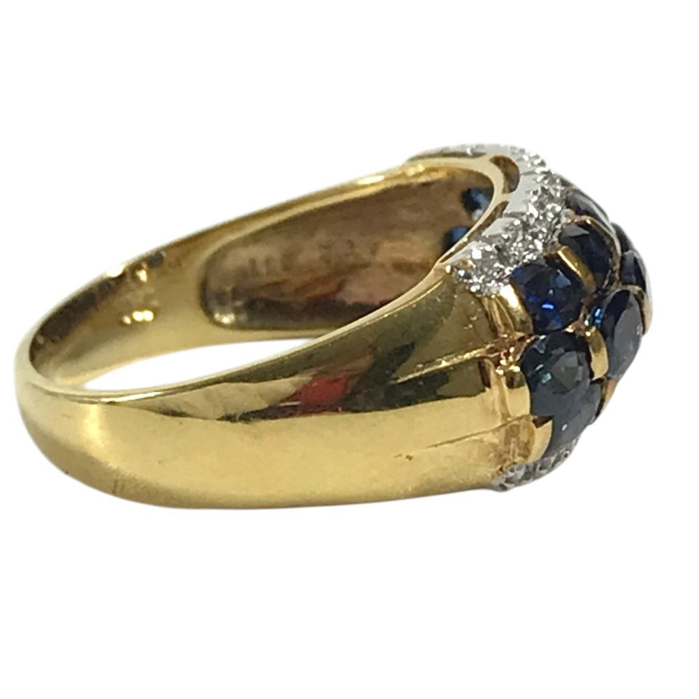 jewelry K18 Gold 18K S4.62ct D0.17% Diamond Sapphire Accessory Jewelry Ring K18 Yellow Gold Gold Used