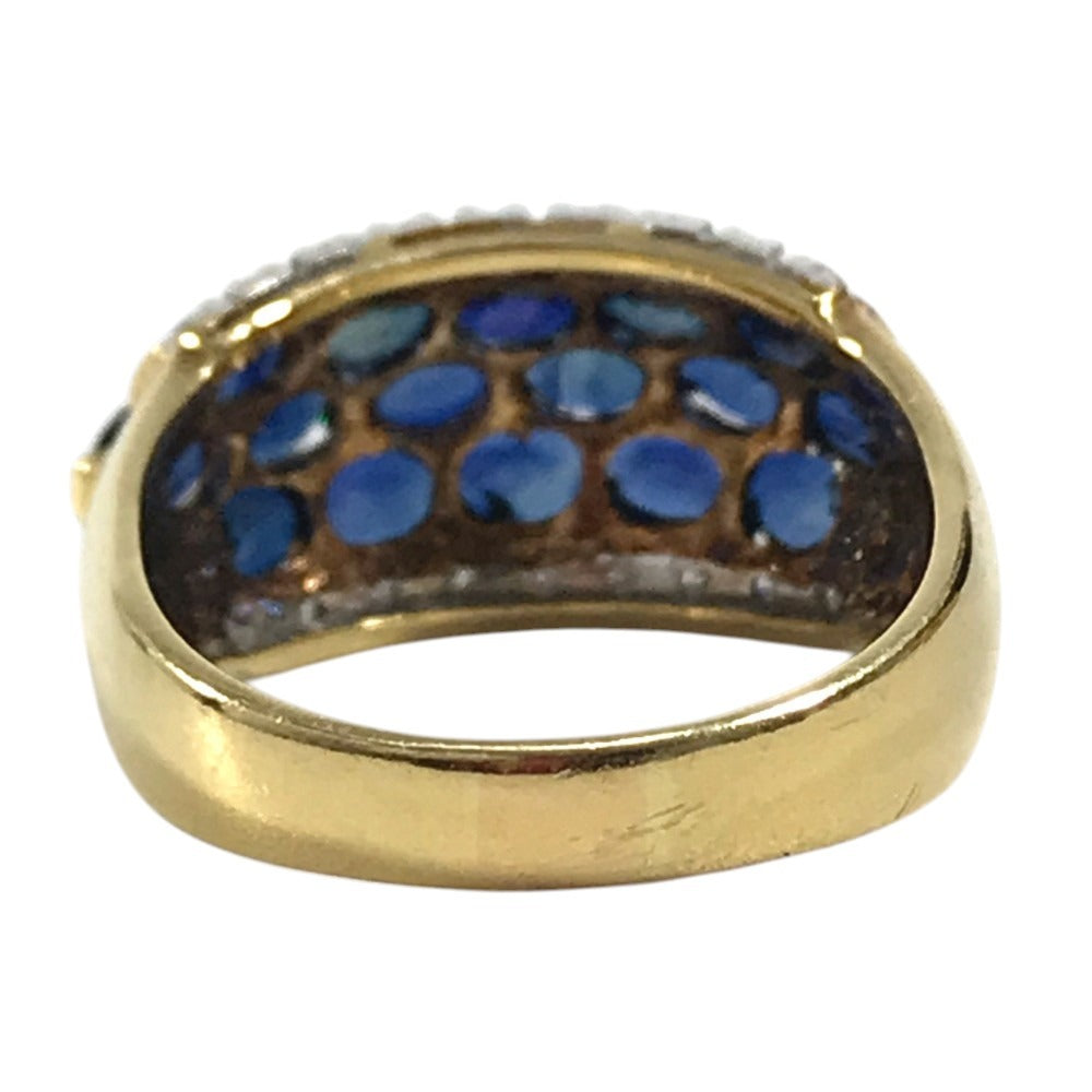jewelry K18 Gold 18K S4.62ct D0.17% Diamond Sapphire Accessory Jewelry Ring K18 Yellow Gold Gold Used