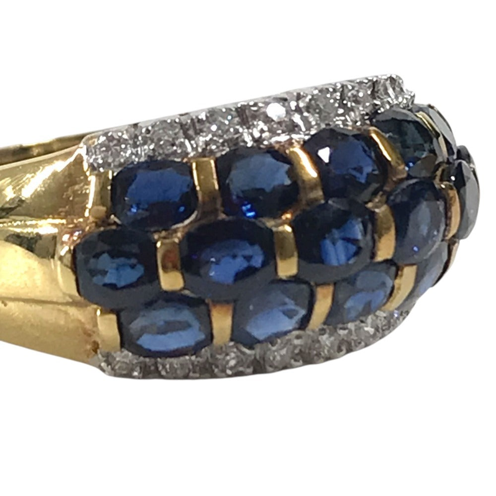 jewelry K18 Gold 18K S4.62ct D0.17% Diamond Sapphire Accessory Jewelry Ring K18 Yellow Gold Gold Used