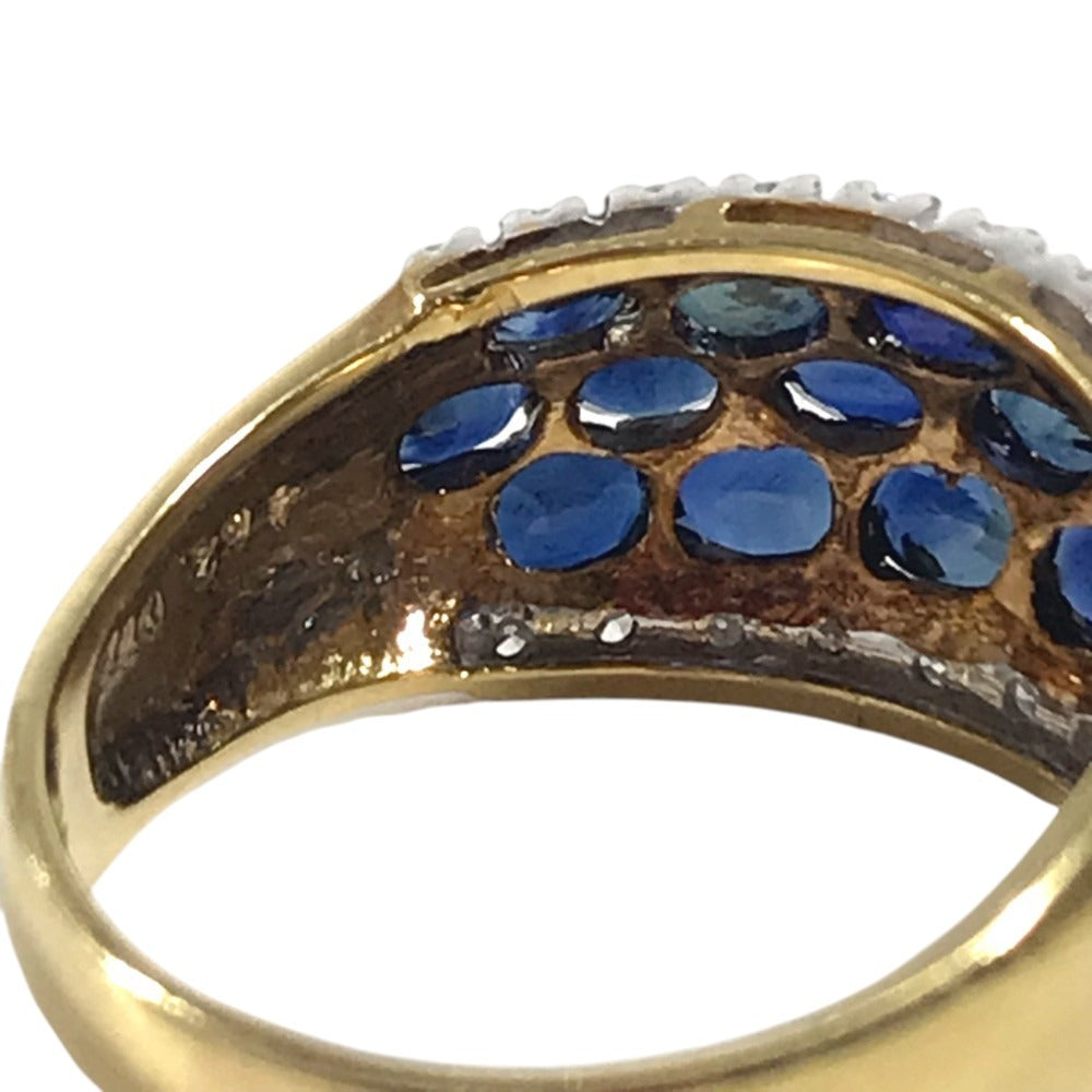 jewelry K18 Gold 18K S4.62ct D0.17% Diamond Sapphire Accessory Jewelry Ring K18 Yellow Gold Gold Used