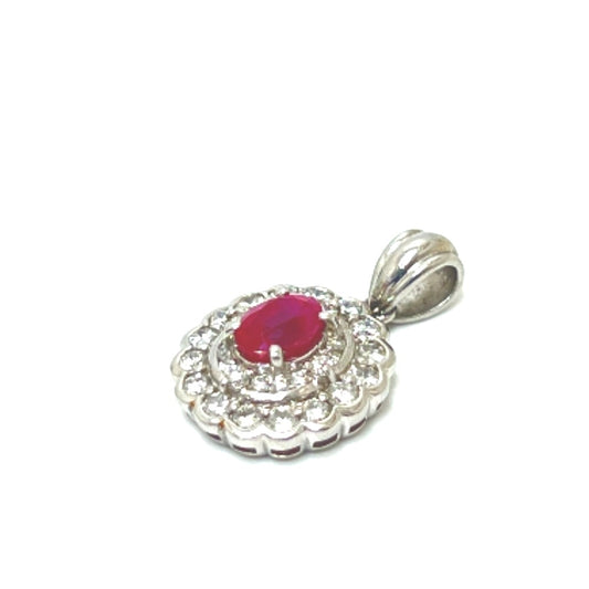 jewelry Pt900　D0.062ct R0.97ct ルビー ダイヤ ペンダントトップ Pt900 レディース シルバー