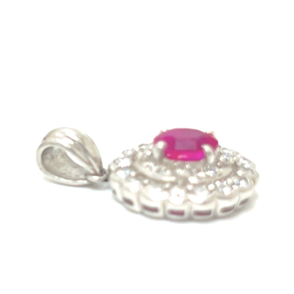 jewelry Pt900　D0.062ct R0.97ct ルビー ダイヤ ペンダントトップ Pt900 レディース シルバー
