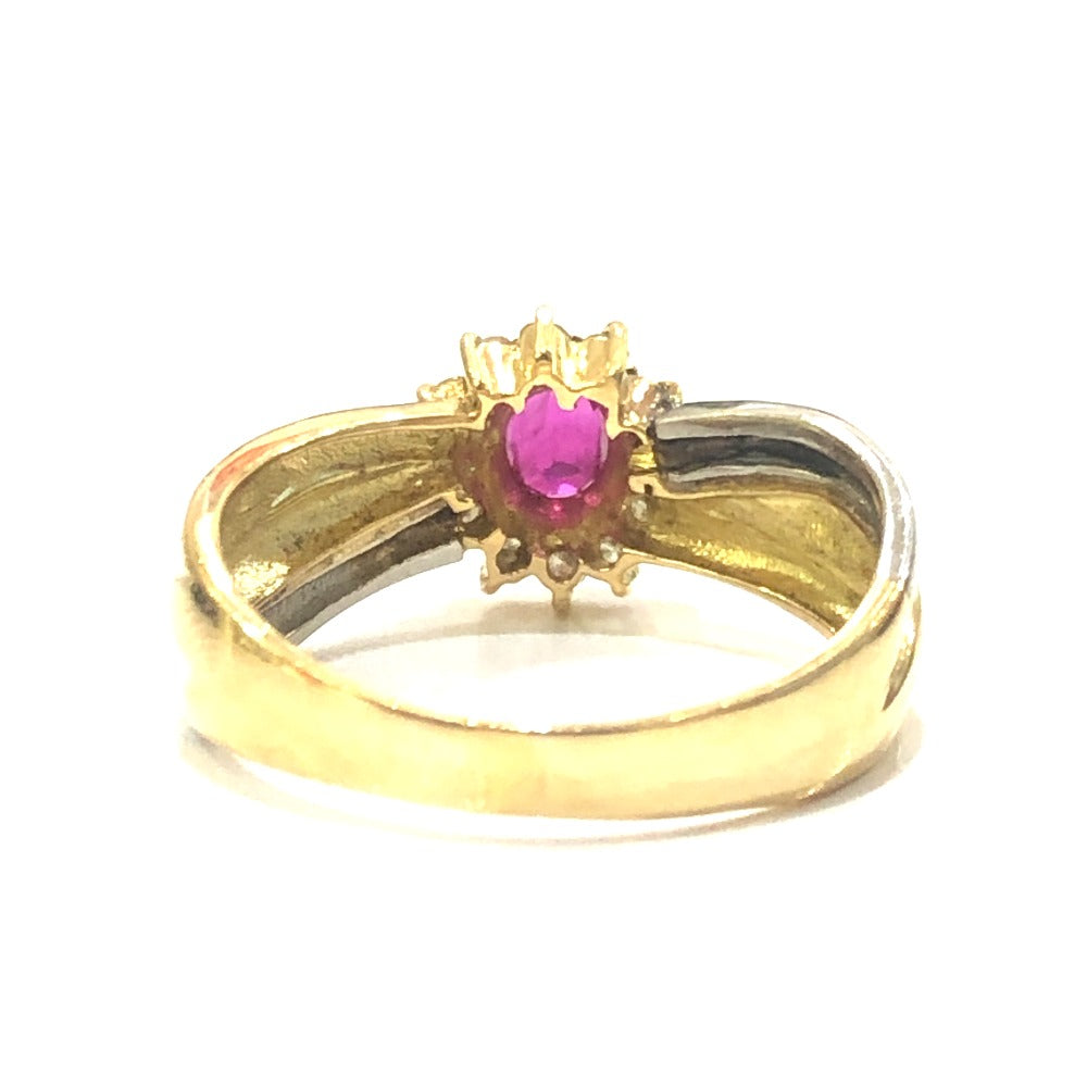 jewelry K18×Pt900 R0.33ct D0.15ct ルビー ダイヤ アクセサリー リング・指輪 K18/Pt900 レディース ゴールド