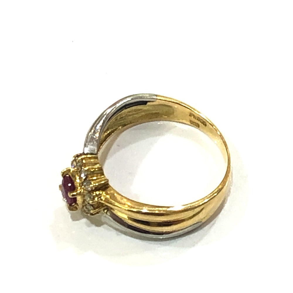 jewelry K18 x Pt900 R0.33ct D0.15ct Ruby Diamond Accessories Ring K18/Pt900 Gold Used