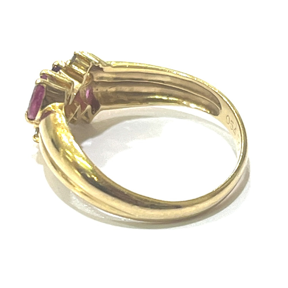 Jewelry K18 R0.54 D0.06ct Ruby Accessory Colored Stone Gemstone Ring K18 Women's Gold