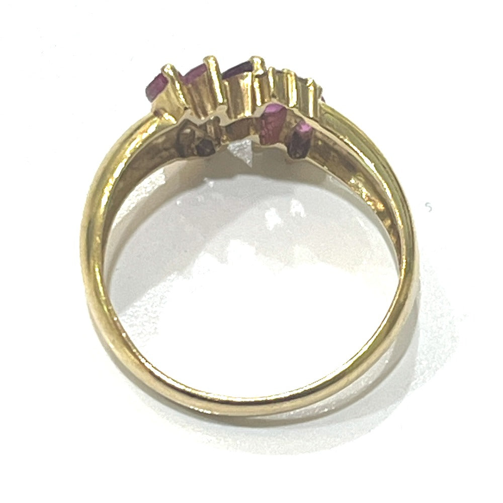 Jewelry K18 R0.54 D0.06ct Ruby Accessory Colored Stone Gemstone Ring K18 Women's Gold