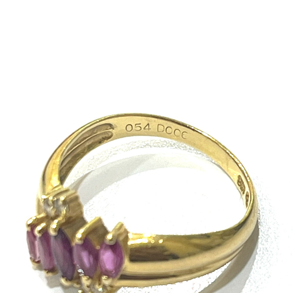 Jewelry K18 R0.54 D0.06ct Ruby Accessory Colored Stone Gemstone Ring K18 Women's Gold