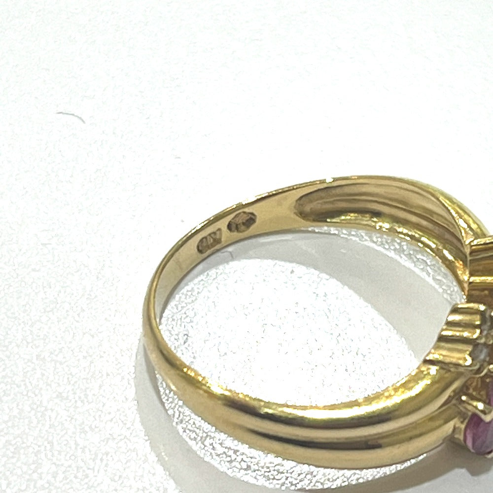 Jewelry K18 R0.54 D0.06ct Ruby Accessory Colored Stone Gemstone Ring K18 Women's Gold