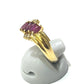 Jewelry K18 R0.54 D0.06ct Ruby Accessory Colored Stone Gemstone Ring K18 Women's Gold