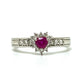 jewelry Pt900 R0.30ct D0.24ct ルビー ハート ダイヤ アクセサリー リング・指輪 Pt900 レディース シルバー