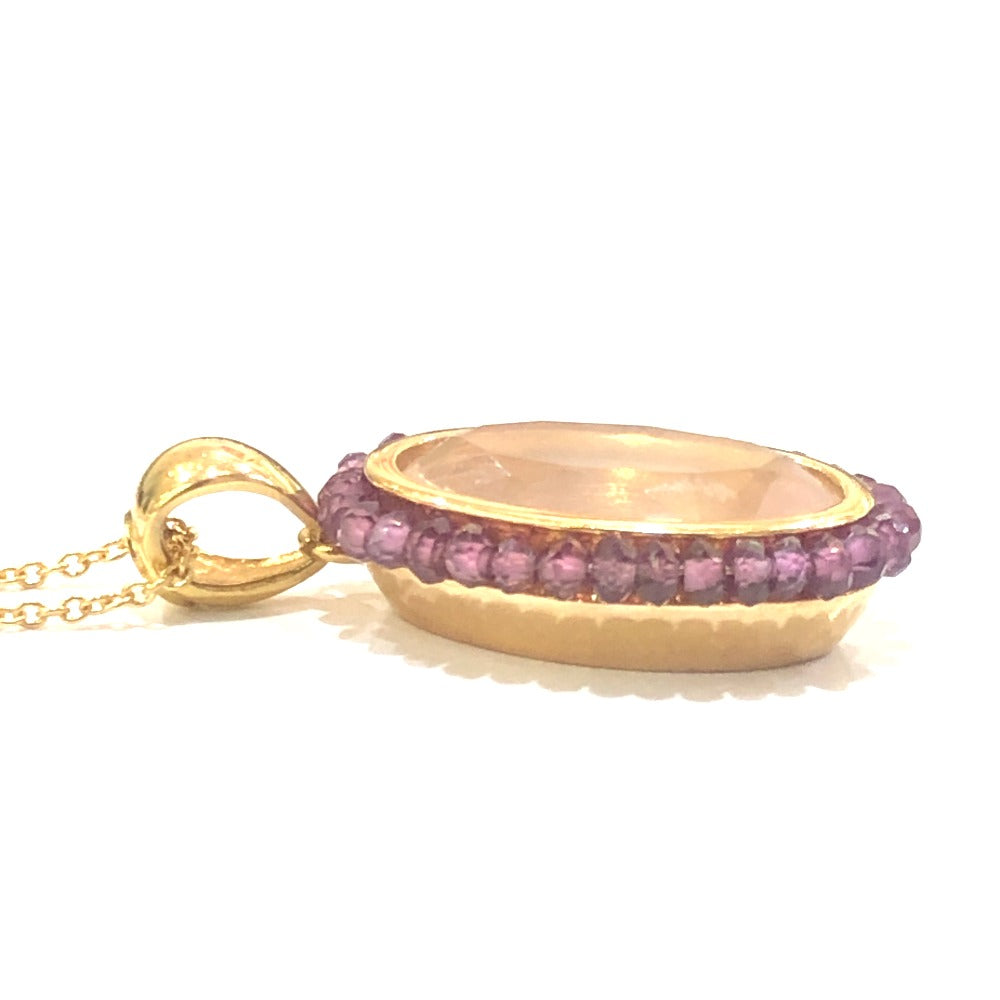 jewelry K18PG ビジュー アメジスト チェーン ネックレス K18PG レディース ピンクゴールド ゴールド