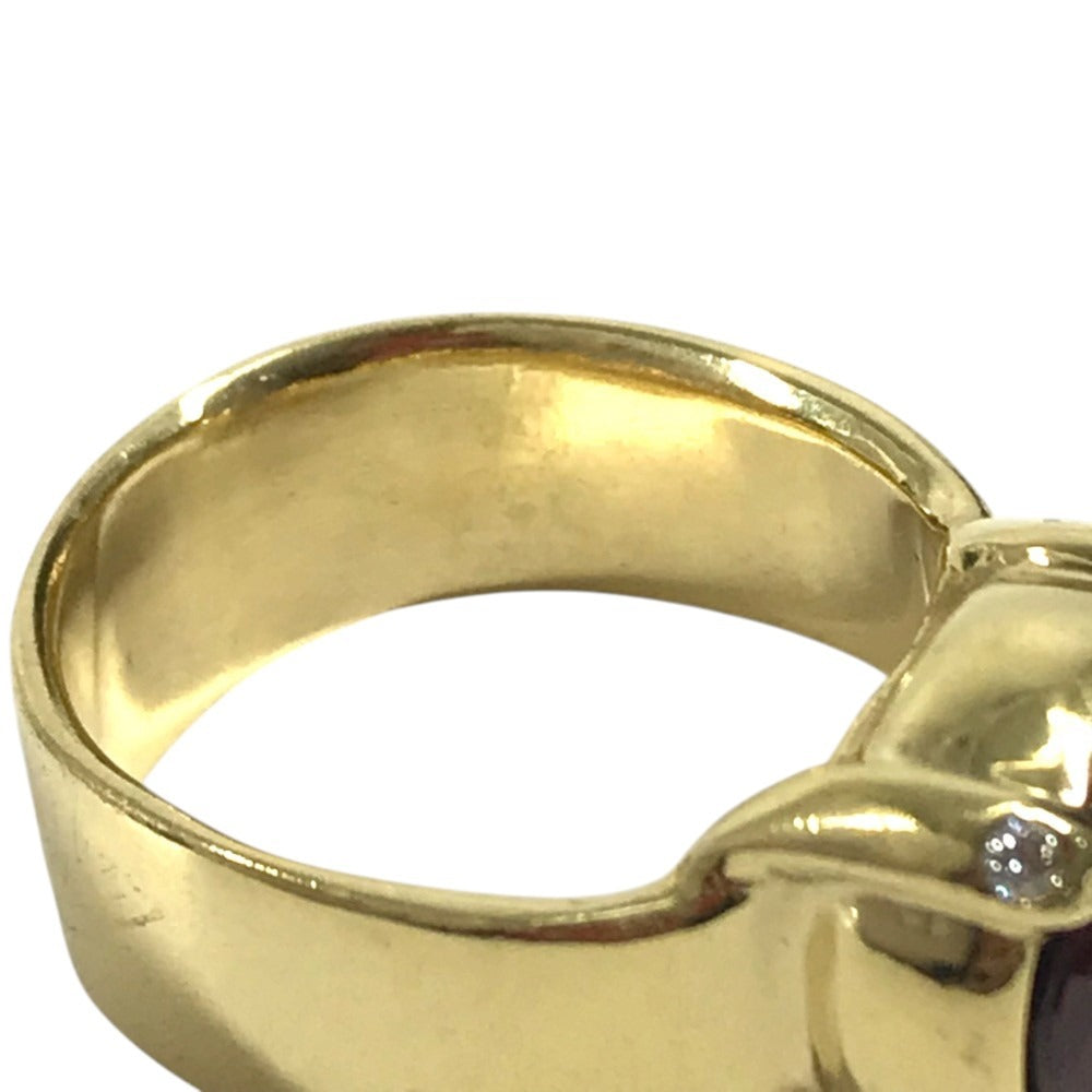 jewelry K18 Gold 18K K18 Garnet 7.99ct D0.07ct Diamond Accessory Jewelry Ring K18 Yellow Gold Gold Used