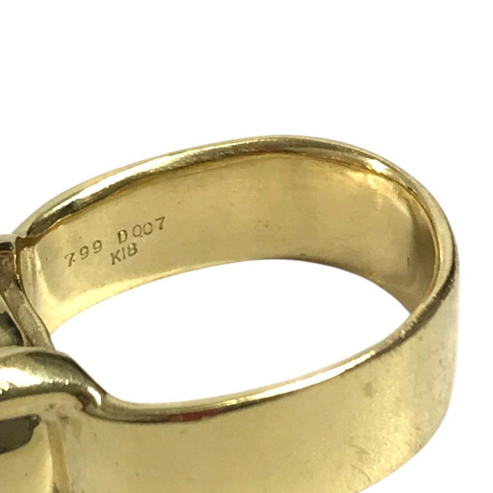 jewelry K18 Gold 18K K18 Garnet 7.99ct D0.07ct Diamond Accessory Jewelry Ring K18 Yellow Gold Gold Used