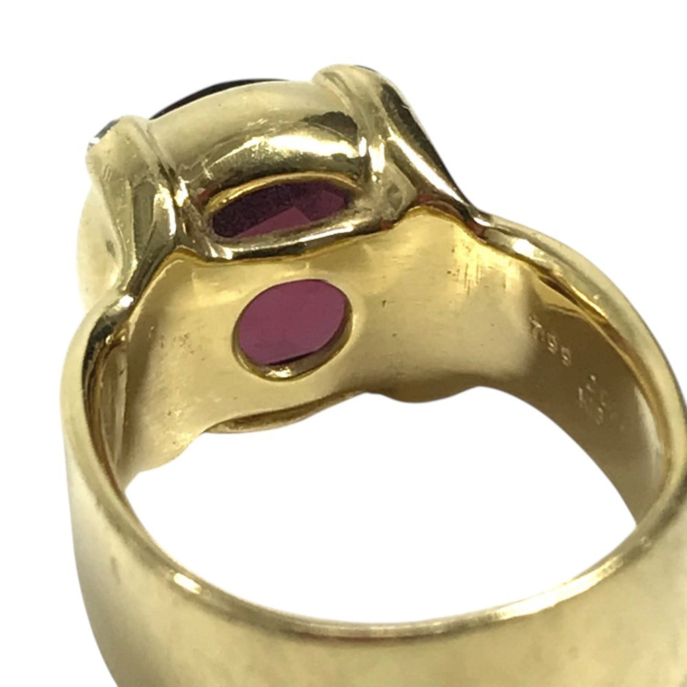 jewelry K18 Gold 18K K18 Garnet 7.99ct D0.07ct Diamond Accessory Jewelry Ring K18 Yellow Gold Gold Used