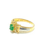 Jewelry K18 x Pt900 Emerald and Diamond Ring, Unmarked, Women's, K18 Gold